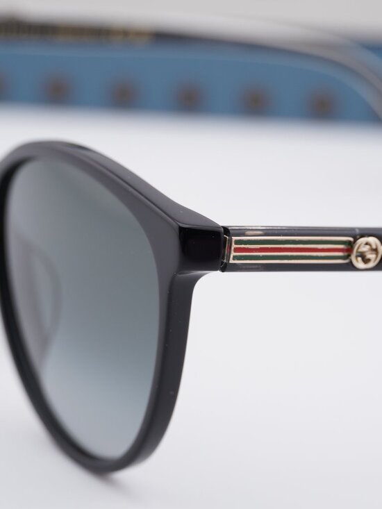 Gucci GG0377SKN 001 Square Sunglasses - Black / Grey main image 6
